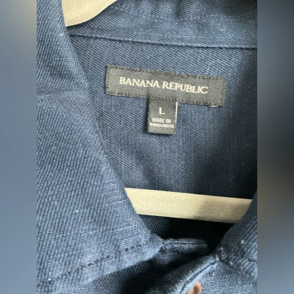 Banana Republic Men’s Linen-Cotton Coach’s Jacket Navy Blue (Size L)